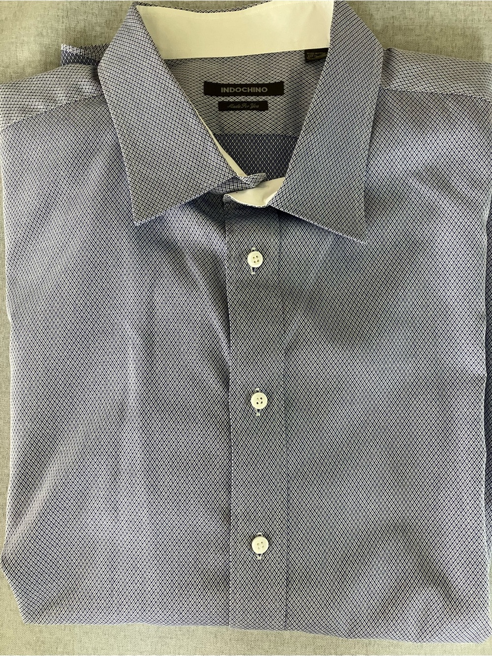Indochino Men's Blue Micro-Pattern Dress Shirt